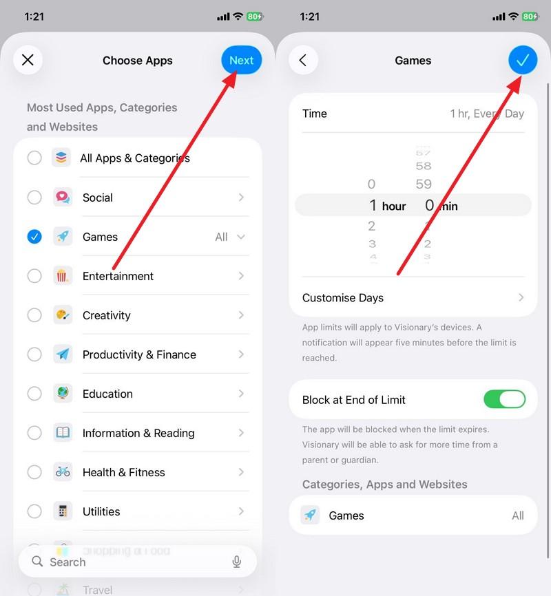 manage the app limit